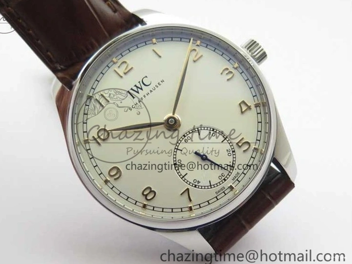 MIROTIME 0413 Original Portuguese IW358304 ZF 1:1 Best Edition SS White Dial RG Markers on Leather Strap A 7077